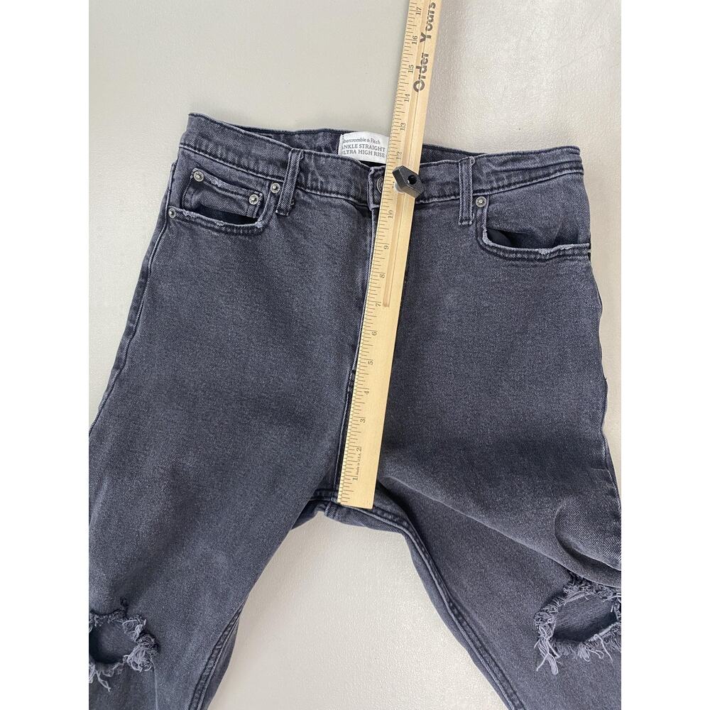 Abercrombie & Fitch Ankle Straight Ultra High Rise Jeans Womens 8/29 Black 28x26 - Picture 8 of 13